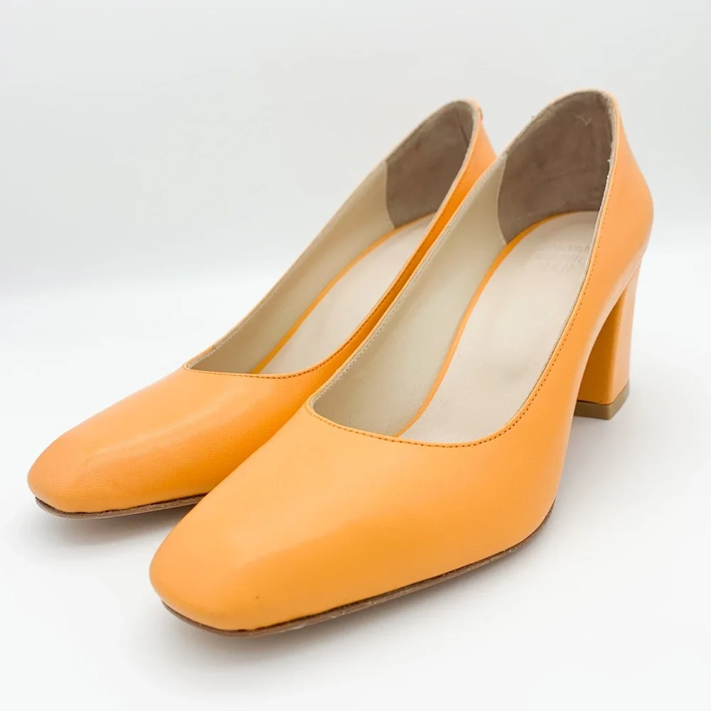 Maryam Nassir Zadeh Leather Block Heel Pumps - Picture 2 of 11